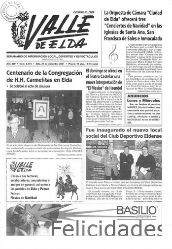N&uacute;mero 2.273 - 21 de diciembre de 2001