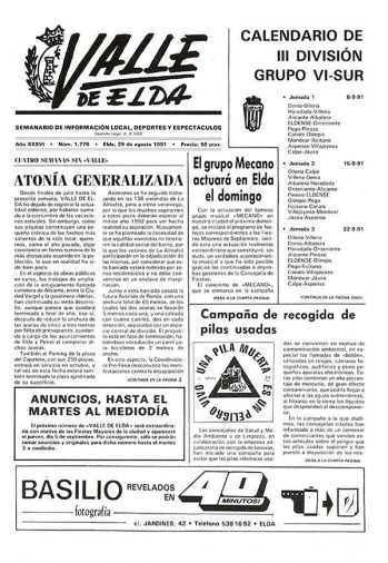 N&uacute;mero 1.778 - 29 de agosto de 1991