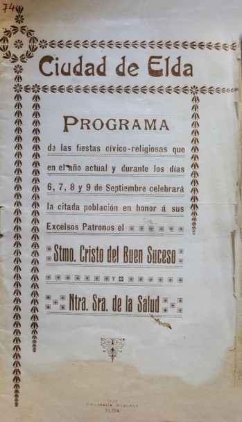 Programa Fiestas Mayores 1909