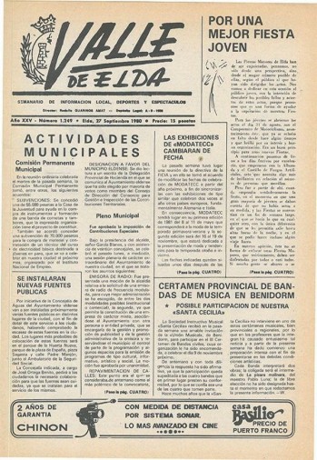 N&uacute;mero 1.249 - 27 de septiembre de 1980