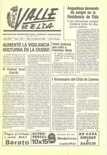 N&uacute;mero 1.452 - 16 de noviembre de 1984