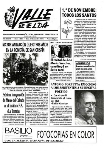 N&uacute;mero 1.835 - 30 de octubre de 1992