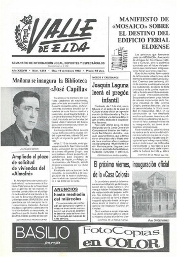 N&uacute;mero 1.851 - 19 de febrero de 1993