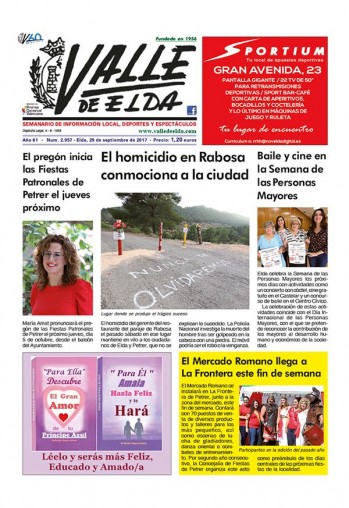 N&uacute;mero 2.957 - 29 de septiembre de 2017