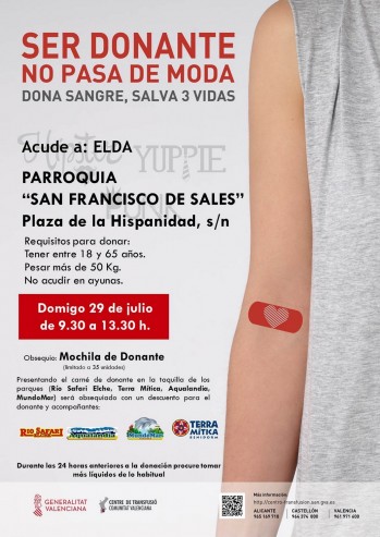 Donaci&oacute;n de sangre en la parroquia San Francisco de Sales el domingo