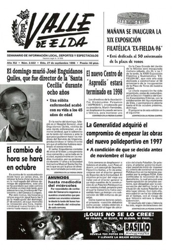 N&uacute;mero 2.022 - 27 de septiembre de 1996