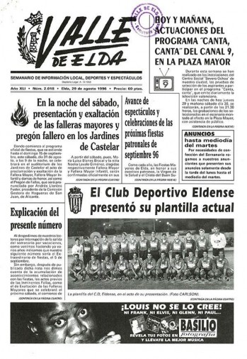 N&uacute;mero 2.018 - 29 de agosto de 1996