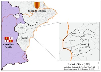 La "vall d&#039;Elda", la comarca histórica
