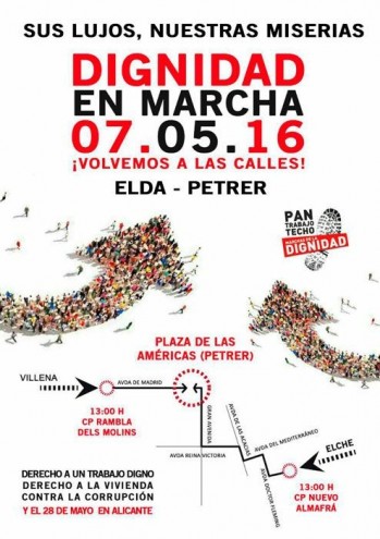 Petrer acoger&aacute; la Marcha de la Dignidad para reclamar salarios dignos y el derecho a la renta b&aacute;sica