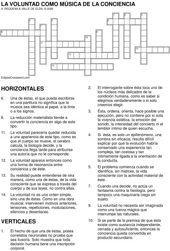 La voluntad como m&uacute;sica de la conciencia