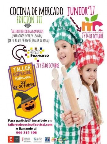 Peque&ntilde;os cocineros en los mercados de Elda
