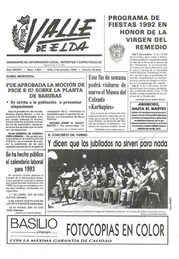 N&uacute;mero 1.831 - 2 de octubre de 1992