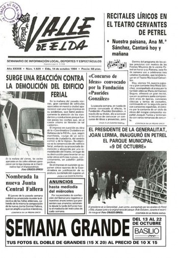 N&uacute;mero 1.929 - 14 de octubre de 1994