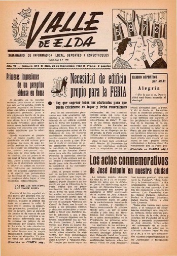 N&uacute;mero 0274 - 25 de noviembre de 1961