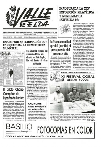 N&uacute;mero 1.837 - 13 de noviembre de 1992