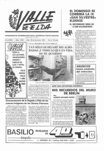 N&uacute;mero 1.699 - 29 de diciembre de 1989