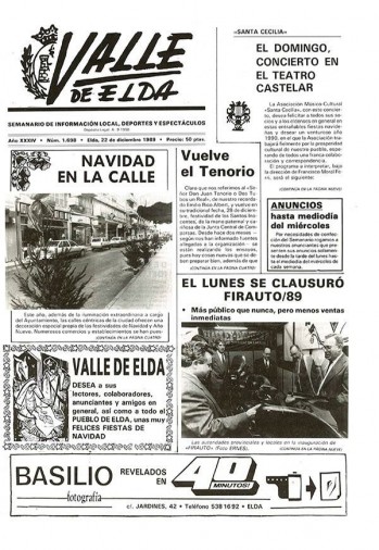N&uacute;mero 1.698 - 22 de diciembre de 1989