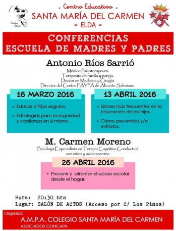 El AMPA del colegio de Las Carmelitas contin&uacute;a con el ciclo "Escuela de madres y padres"