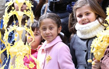 Multitudinaria procesi&oacute;n de las Palmas en Elda