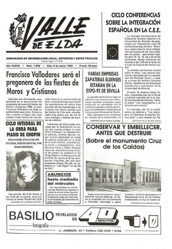 N&uacute;mero 1.805 - 6 de marzo de 1992
