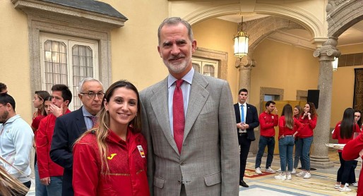 Alba Herrero con los Reyes de Espa&ntilde;a