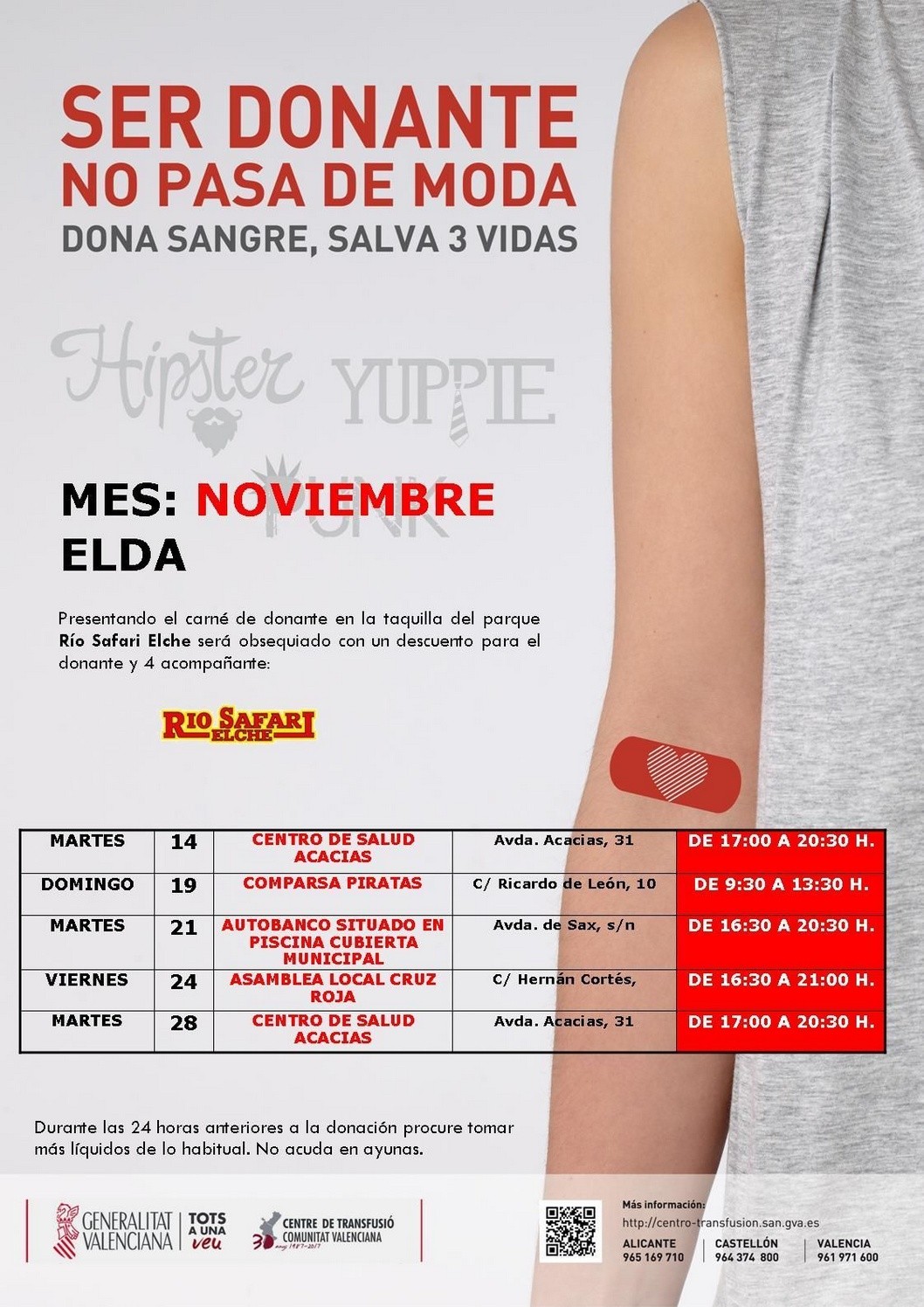 Donaciones de sangre en el mes de noviembre en Elda