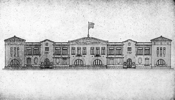 Primera piedra de las Escuelas Nacionales