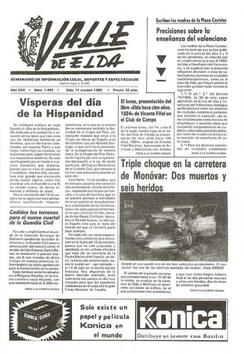 N&uacute;mero 1.495 - 11 de octubre de 1985