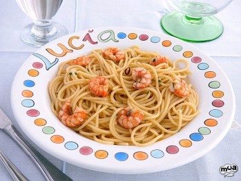 Espaguetis con gambas al ajillo