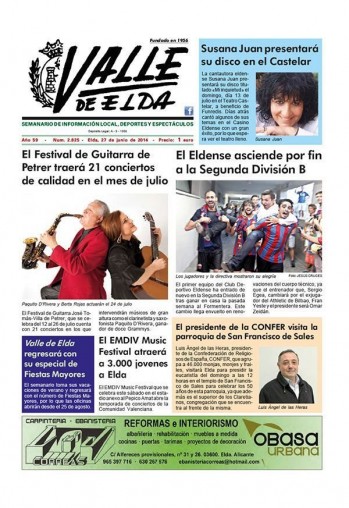 N&uacute;mero 2.825 - 27 de junio de 2014