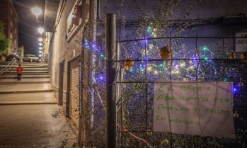 La Torreta critica el "abandono" que sufre y convierte en &aacute;rbol de Navidad la maleza de la calle