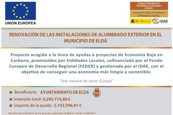 IMESAPI, S.A. renovar&aacute; las instalaciones del alumbrado p&uacute;blico en Elda